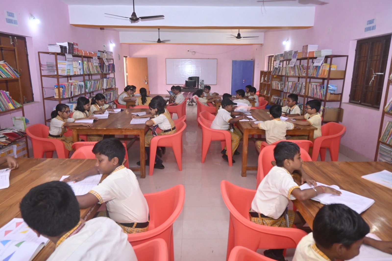 Students Reading in School Library